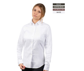 Ladies Shirt B&C Black Tie LSL