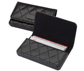 Business card holder with quilted pattern